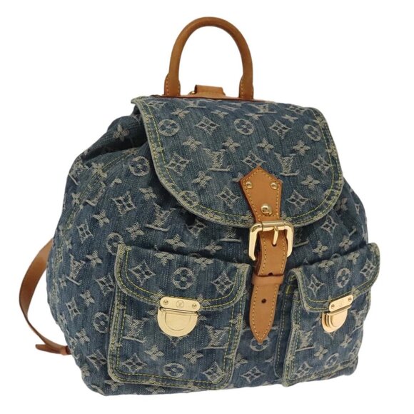 LOUIS VUITTON Monogram Denim Sac A DosGM Backpack Blue - Picture 1 of 16